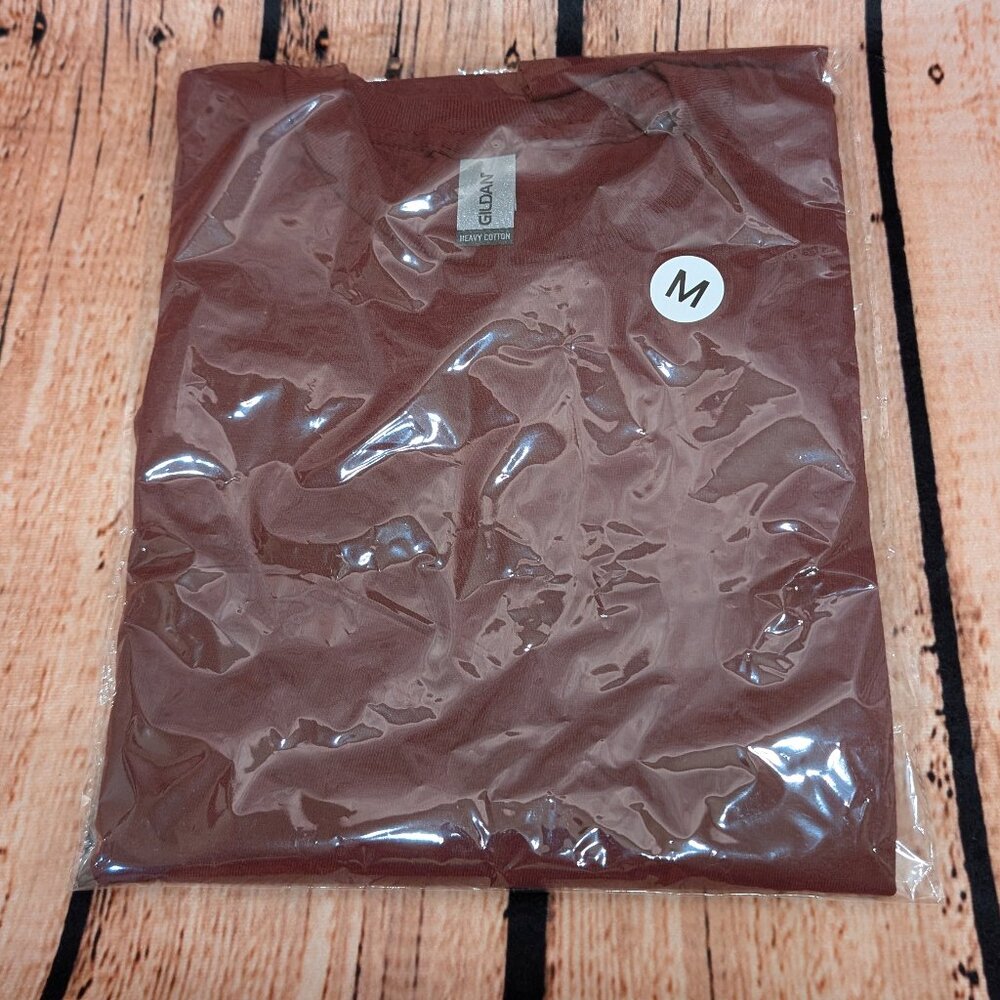 Gildan Burgundy Crew Neck Tee Size Med
